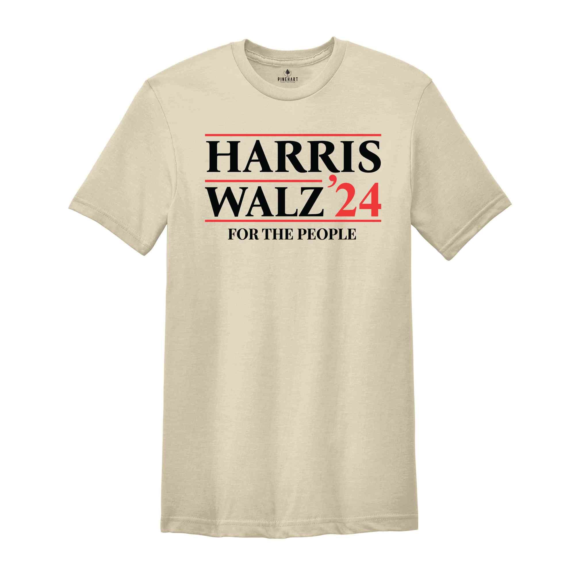 Harris Walz 24 For The People Shirt, Madam President Election T-Shirt, Retro Voting Tee, Democrat Gift For Kamala Harris Supporters