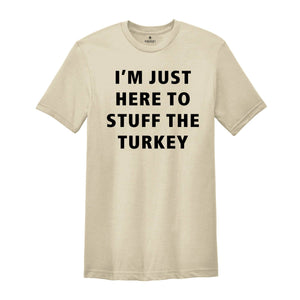 I'm Just Here Stuff The Turkey Shirt, Thanksgiving Couples Shirt, Funny Thanksgiving Shirt, Matching Thanksgiving Tee, Husband Wife Shirt