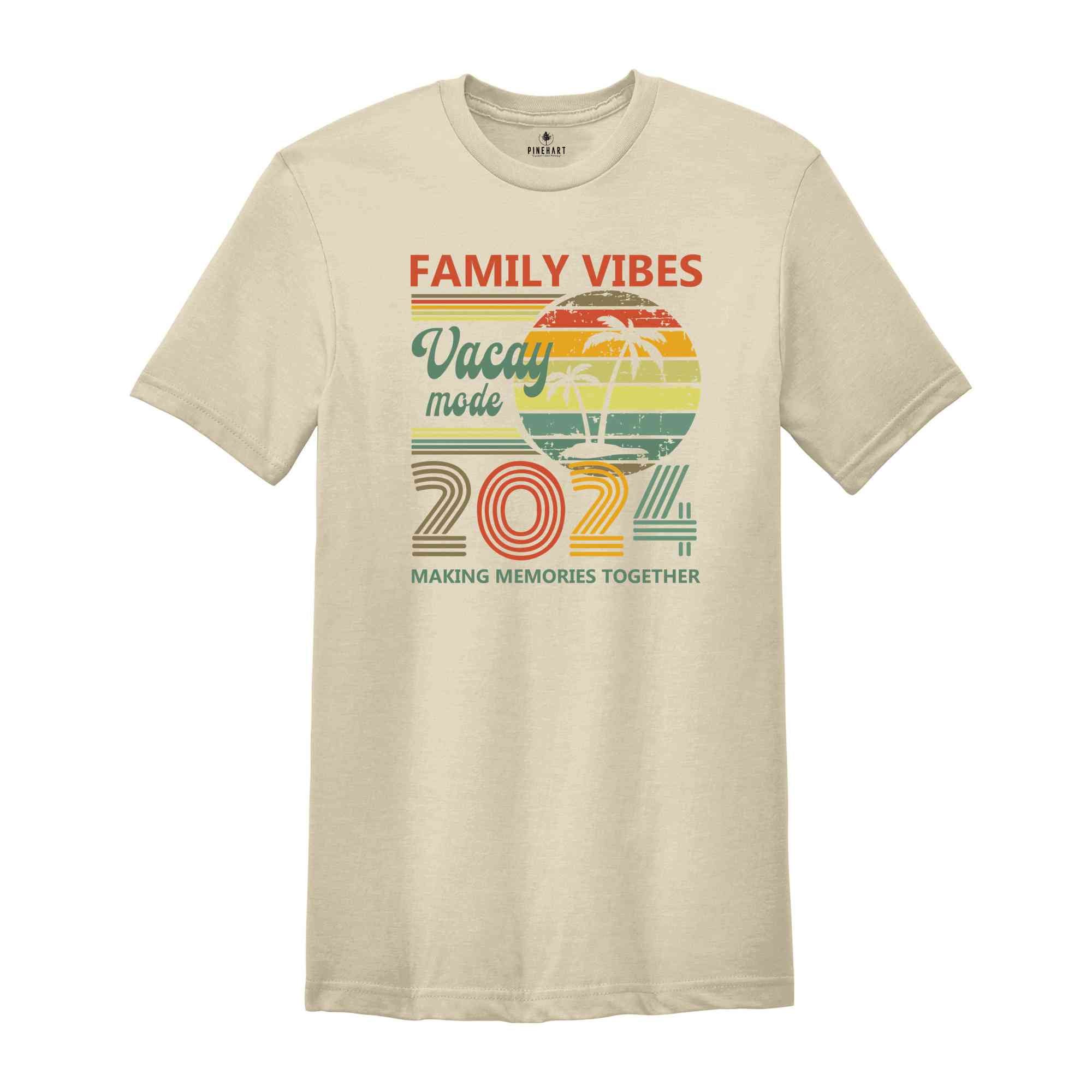 Vintage 2024 Vacation Shirt, Family Vacation T-Shirt, Vacay Mode Shirt, Matching Family Trip Shirts, Making Memories Together Shirt