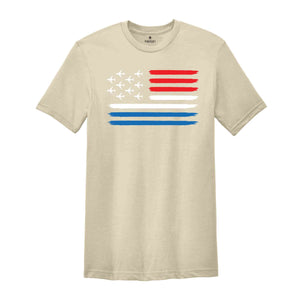 American Flag Shirt, Red White Blue Airplanes Shirt, Airplanes Shirt, 4th Of July Shirt, July 4th Independence Day Shirt, America Shirt