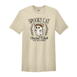 Spooky Cat Social Club Cute But Creepy Shirt, Halloween Cat Shirt, Retro Cat Shirt, Retro Halloween Shirt, Cat Social Club Shirt