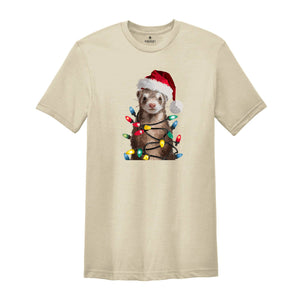 Ferret Christmas Lights Shirt, Funny Christmas T-Shirt, Xmas Party Shirt, Family Christmas Shirt, Holiday Tee, Gift For Christmas