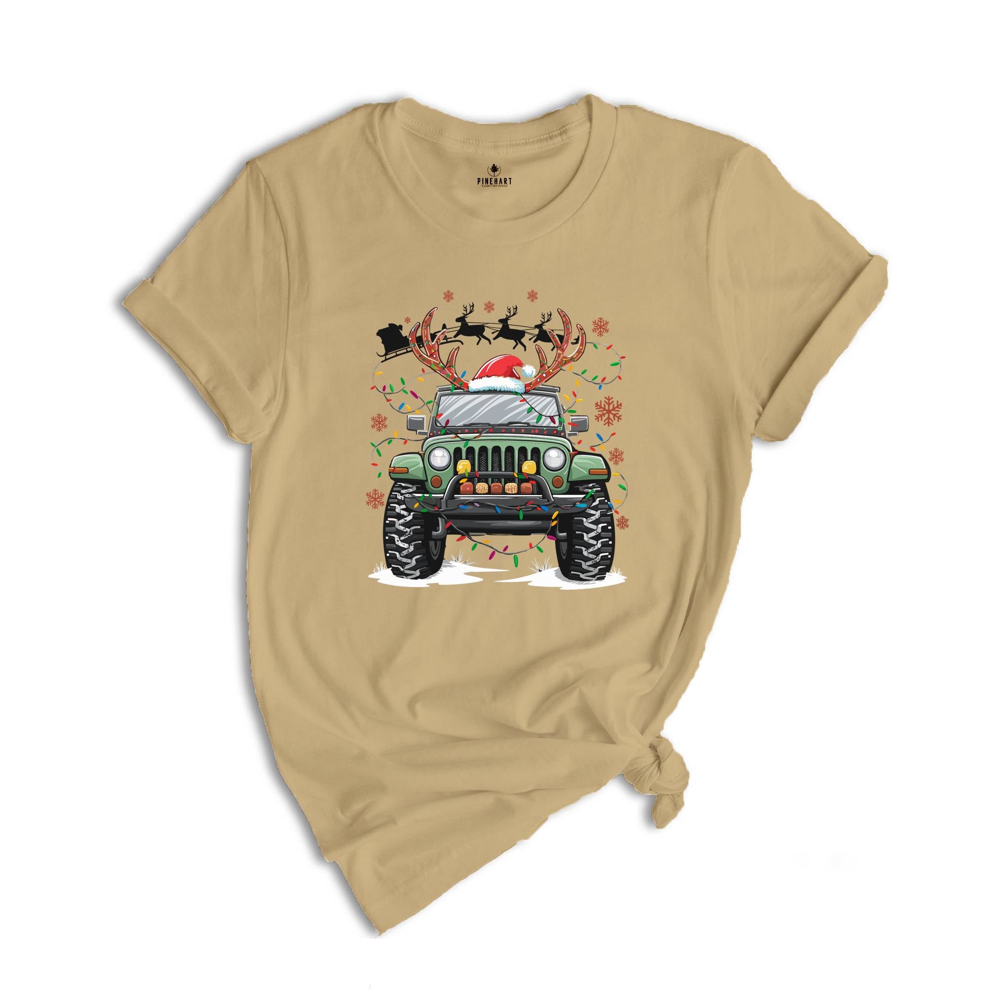 Offroad Christmas Shirt, Santa's Car Shirt, Offroad Lovers Xmas Shirt, Merry Christmas Tee, Santa's Sleigh Shirt