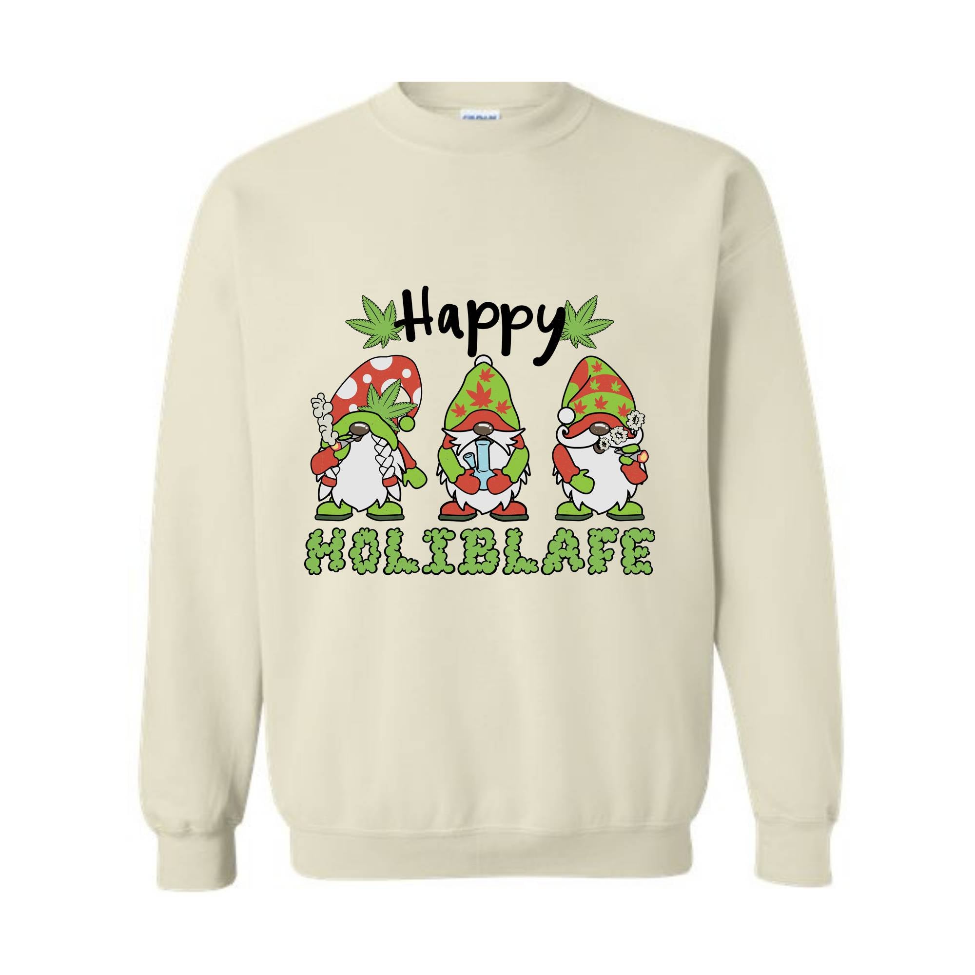 Happy Holiblafe Sweatshirt, Christmas Sweatshirt, Christmas Weed Sweater, Merry Weedmas Sweatshirt, Funny Christmas Sweater