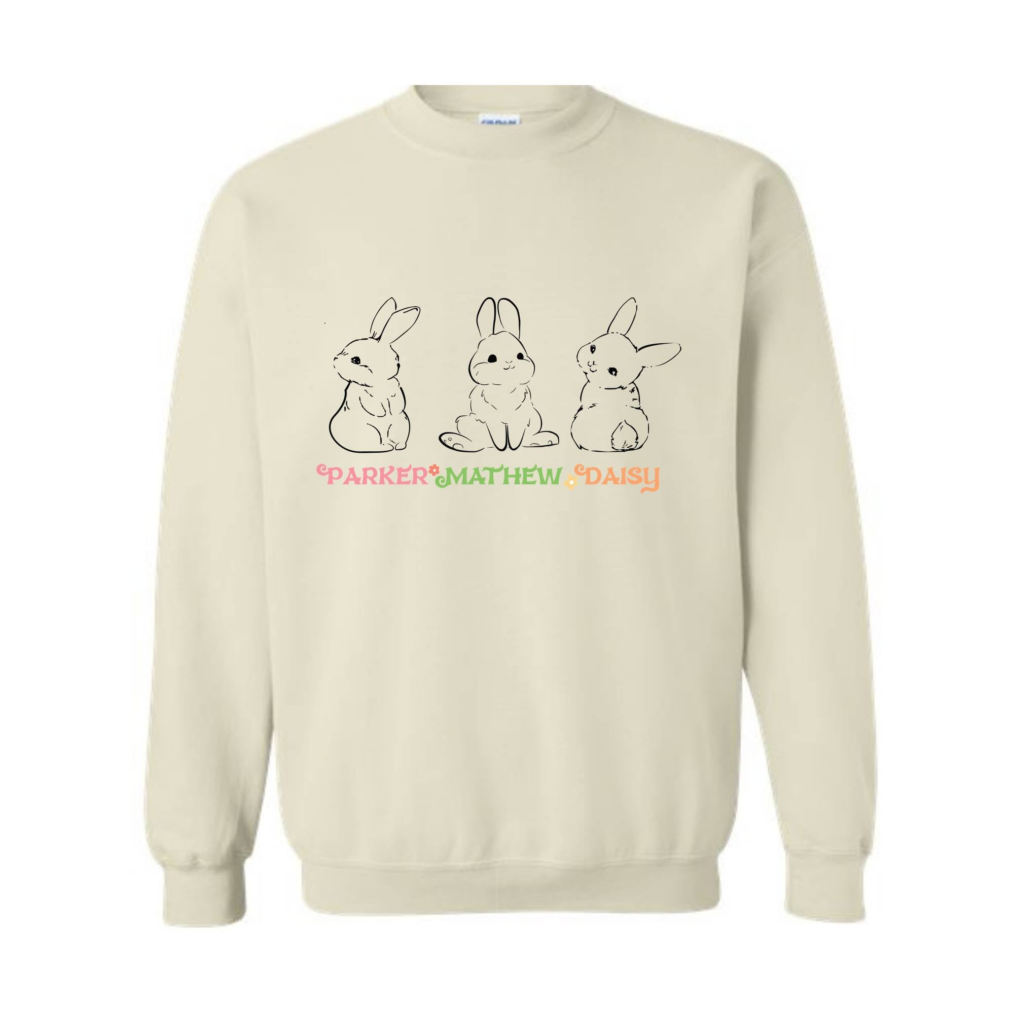 Custom Bunnies Grandma Sweatshirt, Easter Bunnies Sweatshirt, Gift For Grandma, Easter Bunny Hoodie, Cute Easter Sweater