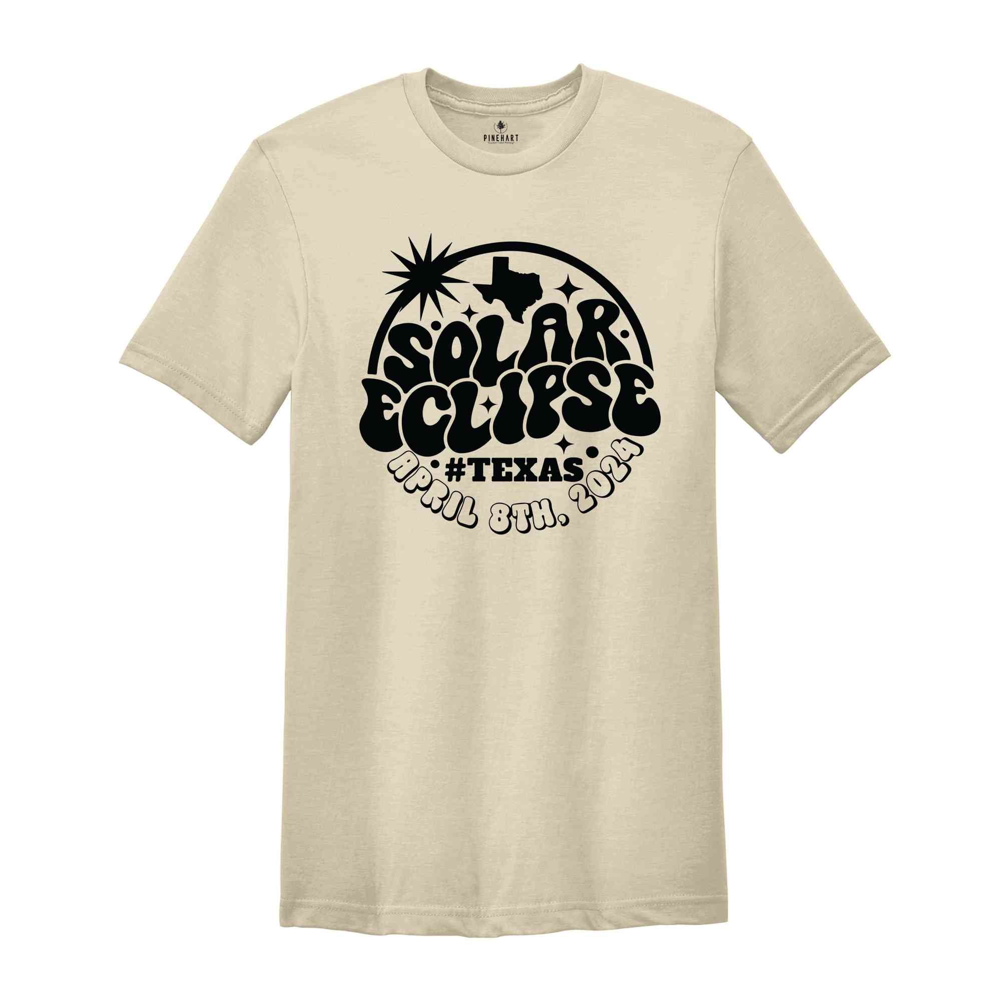 Total Solar Eclipse Texas Shirt, April 8 2024, USA Map, Path of Totality Tee, Texas Map Shirt, 2024 Eclipse Shirt, Celestial Shirt