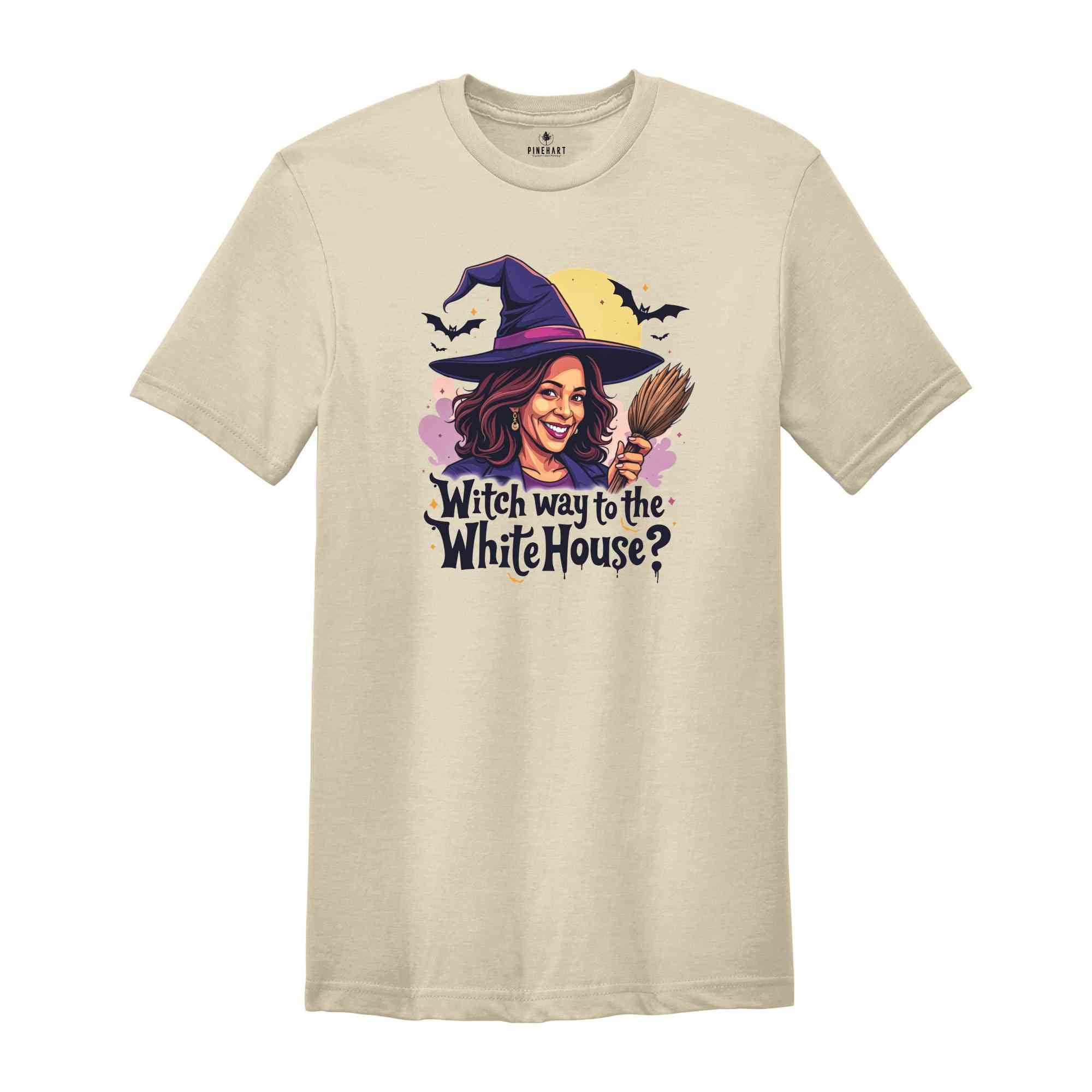 Witch Way To The White House Shirt, US Elections 2024 Tee, Kamala Harris Halloween Shirt, Halloween Gifts For Democrats