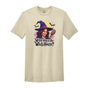 Witch Way To The White House Shirt, US Elections 2024 Tee, Kamala Harris Halloween Shirt, Halloween Gifts For Democrats