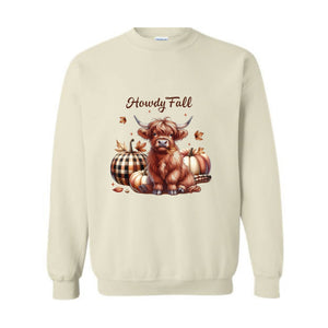 Howdy Fall Sweater, Heifer Sweatshirt, Cow Autumn Sweatshirt, Farm Animal Crewneck, Pumpkin Sweatshirt, It's Fall Y'all, Howdy Gift