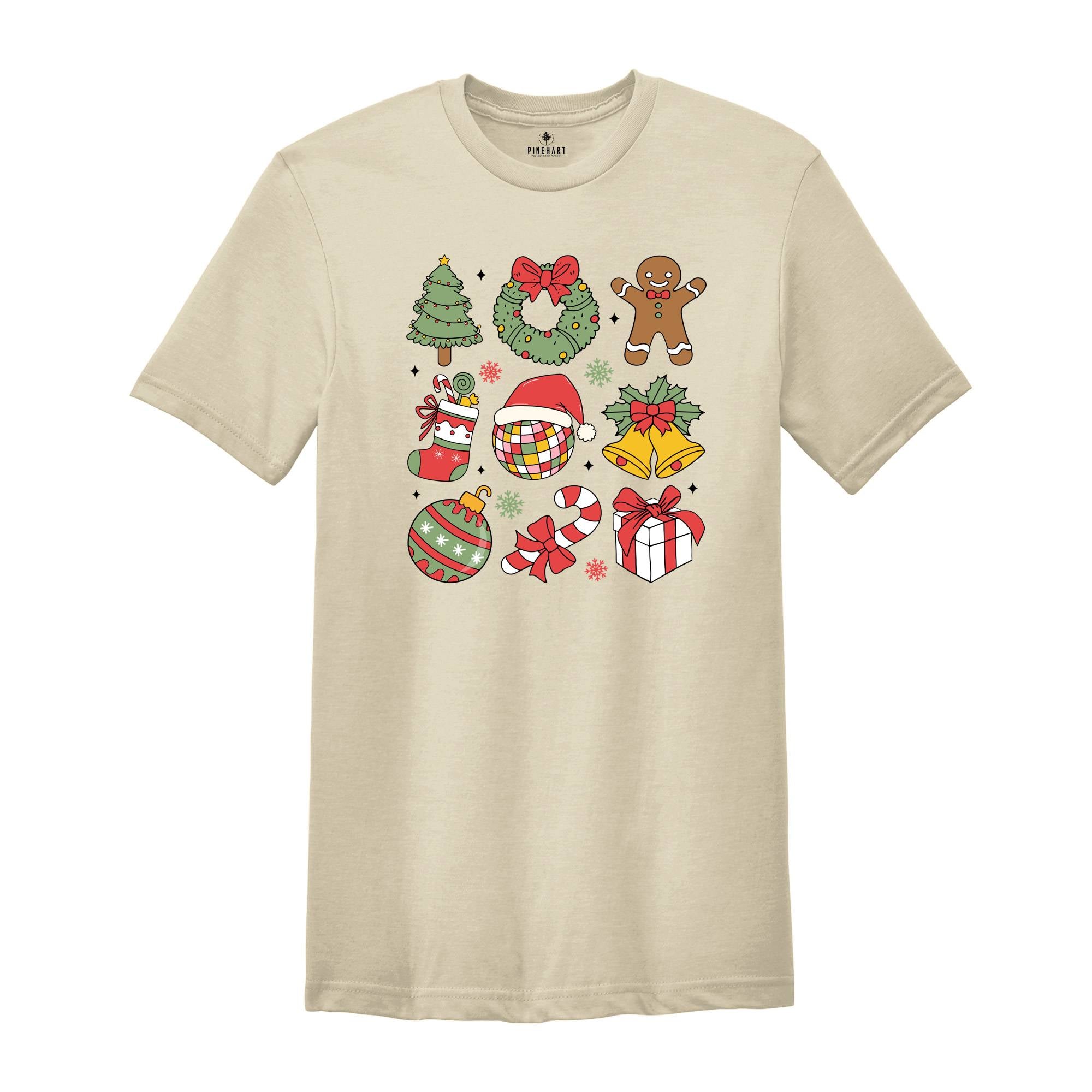 Coquette Cute Christmas Shirt, Christmas Tree Shirt, Santa Shirt, Christmas Gift, Gingerbread Shirt, Christmas Ornaments Shirt