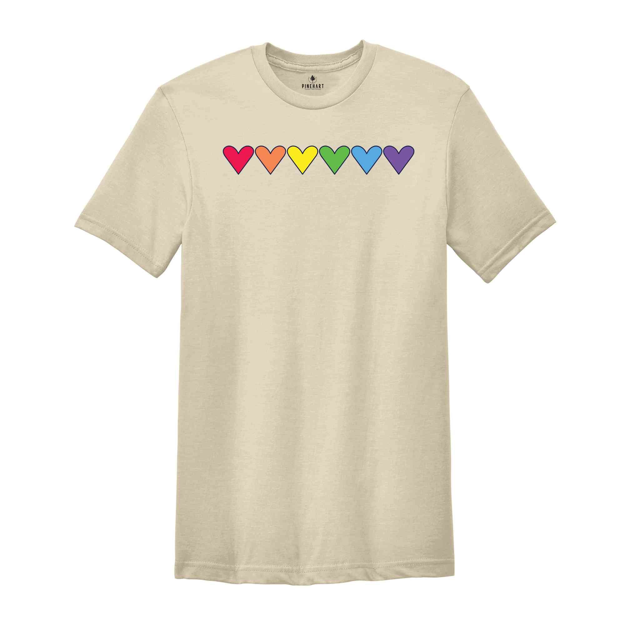 Hearts Pride Shirt, Pride Shirt, Gay Shirt, Pride Flag Shirt, Lesbian Shirt, Gay Pride Shirt, LGBTQ Shirt, Pride Month Shirt, LGBT Heart