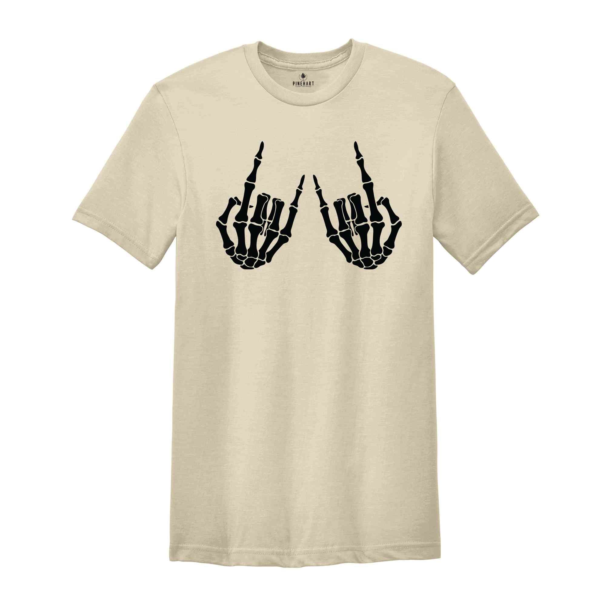 Skeleton Hand Shirt, Skeleton Shirt, Horror Gift, Skeleton Rock Shirt, Rock and Roll Shirt, Halloween Shirt, Rock Halloween Shirt