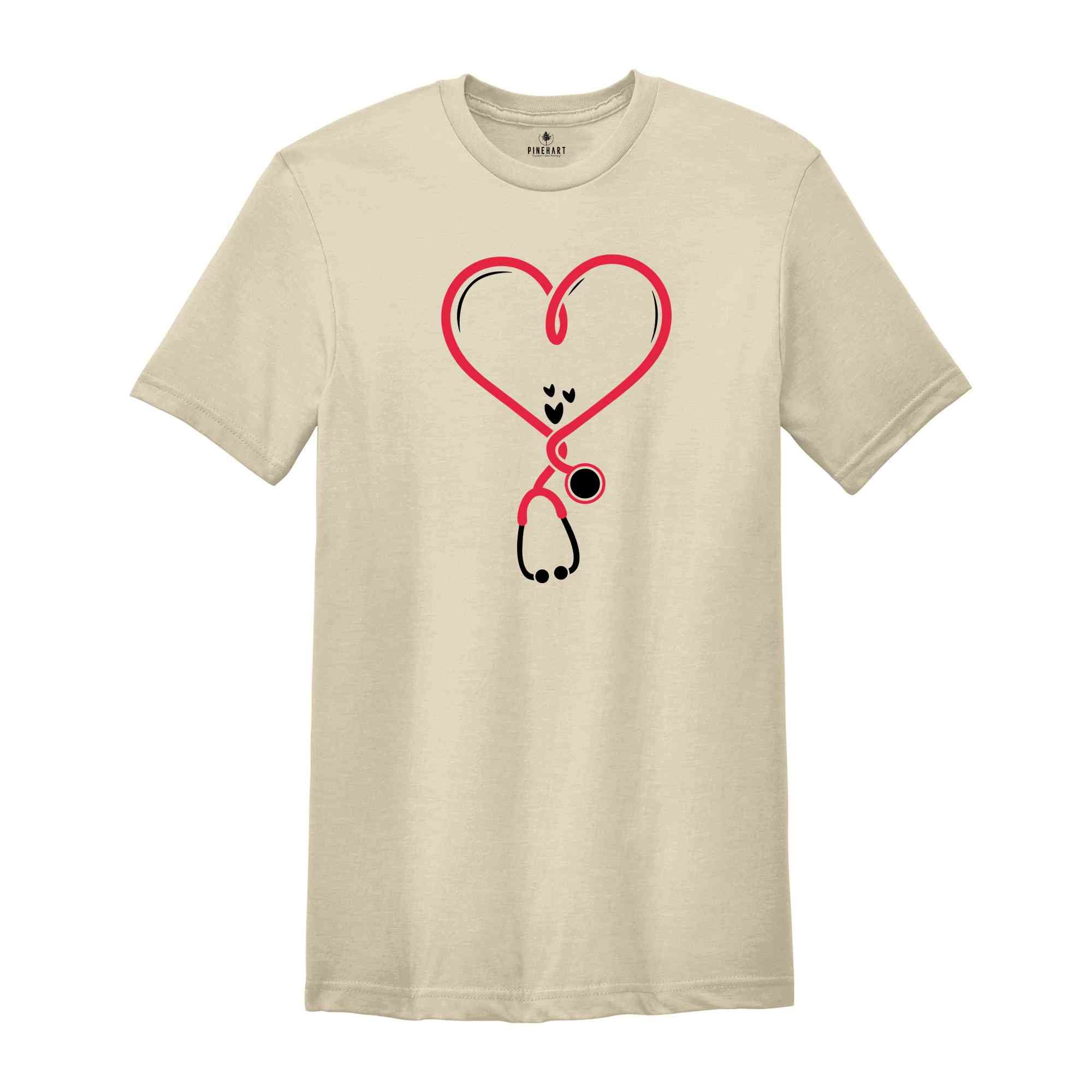 Valentine's Day Stethoscope Shirt, Valentine Nurse Tee, Valentine Doctor Tshirt, Heart Stethoscope, Valentine Day Nurse Gift