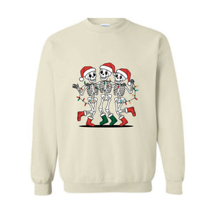 Christmas Skeleton Sweatshirt, Dancing Skeleton Sweatshirt, Funny Christmas Hoodie, Dance Skeleton Hoodie, Funny Skeleton Hoodie