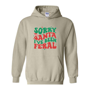 Sorry Santa I've Been Feral Sweatshirt, Funny Christmas Sweatshirt, Christmas Vibes Sweater, Cute Christmas Sweatshirt