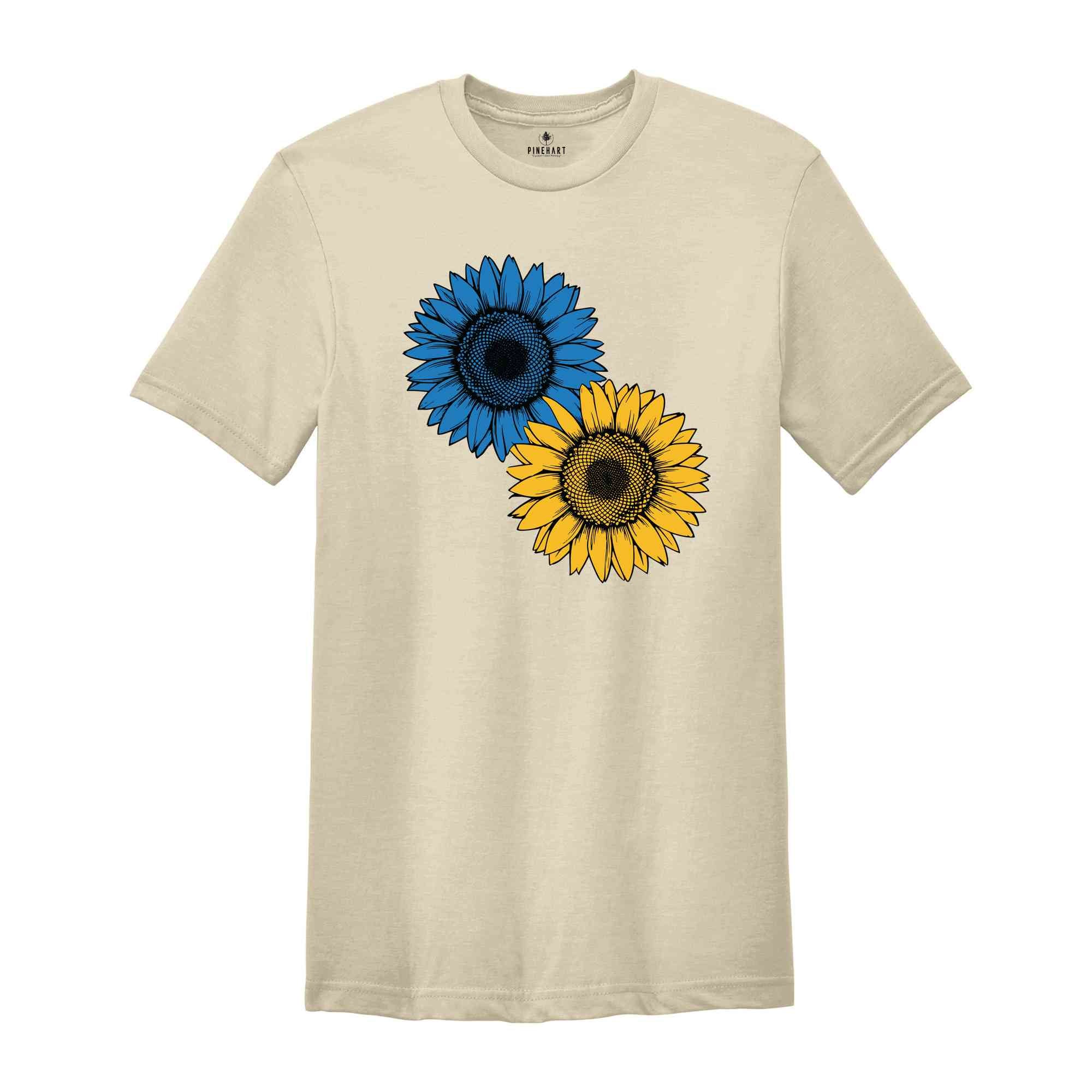 Sunflower Ukraine, Proud Ukrainian T-Shirt, Pray for Ukraine Tee, No War Ukraine, Ukraine Military Shirt