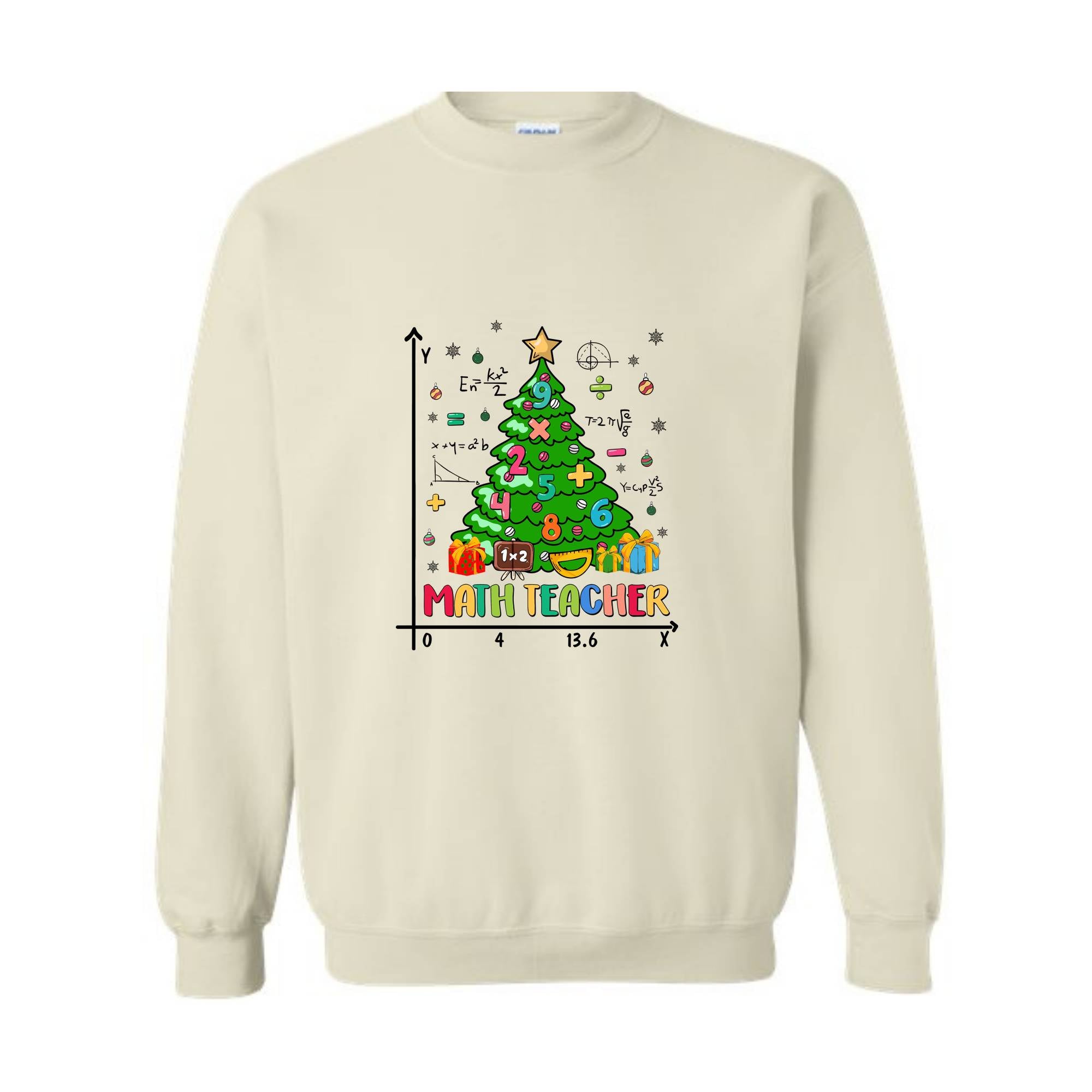 Christmas Tree Math Teacher Sweatshirt, Math Teacher Lover, Teaching Math , Mathematics Sweatshirt, Math Christmas Sweater