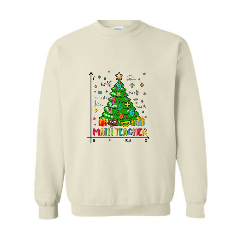 Christmas Tree Math Teacher Sweatshirt, Math Teacher Lover, Teaching Math , Mathematics Sweatshirt, Math Christmas Sweater