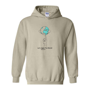 Lets Discover the World Hoodie , Earth Hoodie , Funny Earth Hoodie , The World Hoodie , Earth Back Hoodie , Hand with Earth