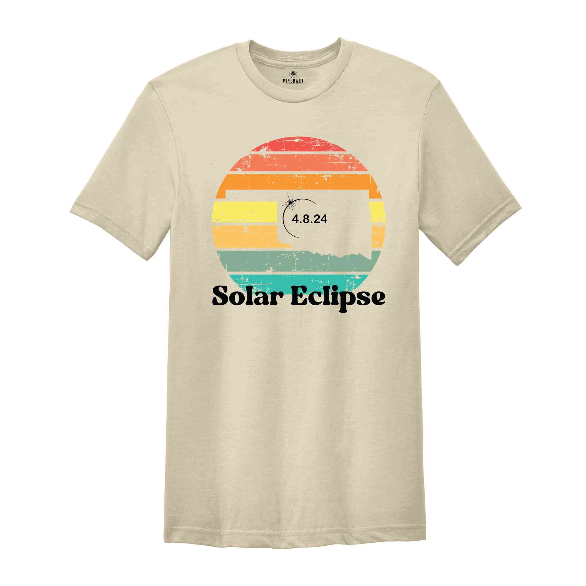 Oklahoma Solar Eclipse T-Shirt, April 8 2024 Solar Eclipse, Total Solar Eclipse Apparel, Solar Eclipse Shirt