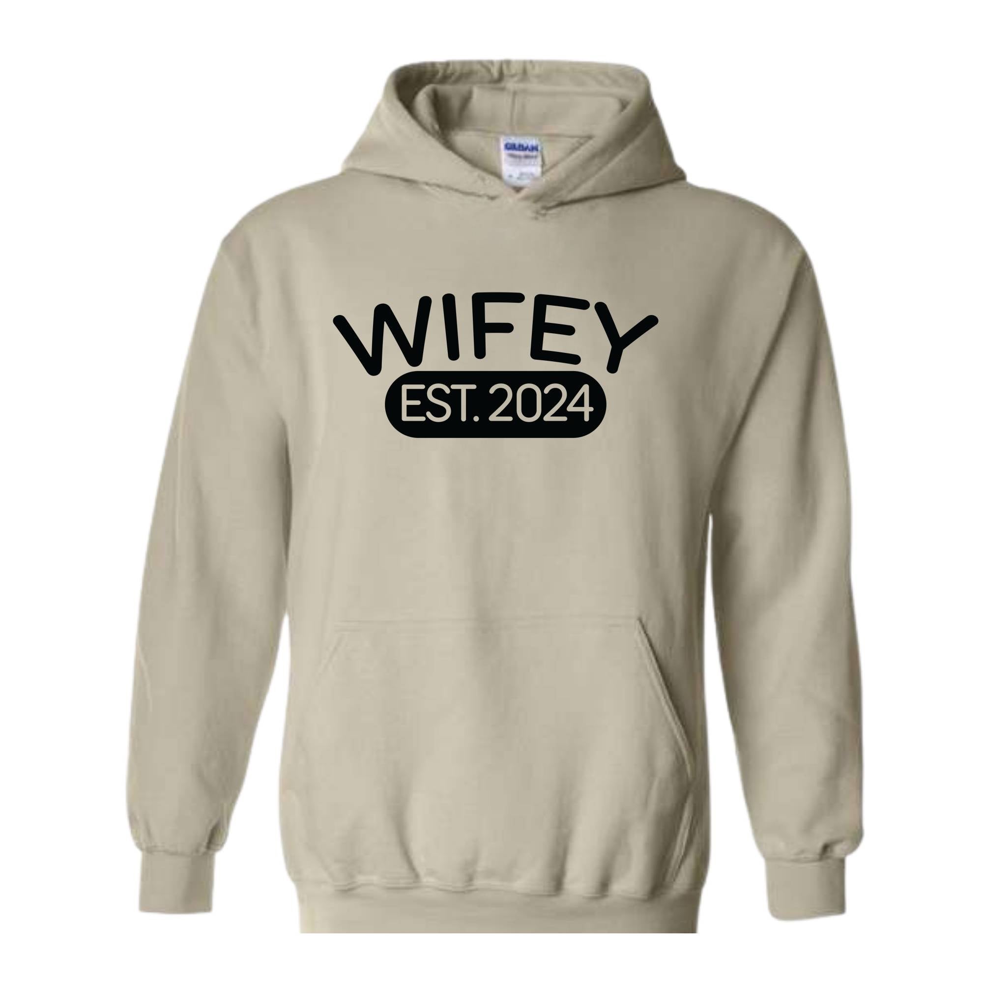 Wifey Hoodie , Wedding Gift Hoodie , Gift for Bride, New Wife Hoodie , Bridal Shower Hoodie , Newlywed Honeymoon Hoodie