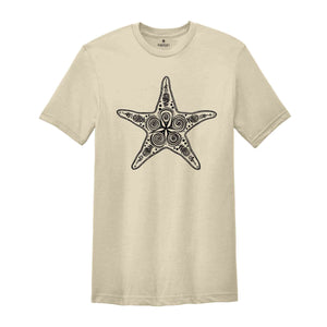 Summer Beach Shirt, Starfish Mandala Shirt, Starfish Zentangle Shirt, Beach Vibes Shirt, Beach Shirt, Summer Waves Tee