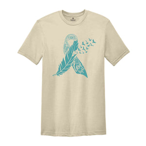 Ovarian Cancer Awareness, Ovarian Cancer T-Shirts, Ribbon Graphic Tees, Ovarian Cancer Survivor Gift