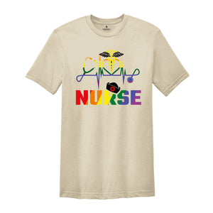 Nurse LGBTQ Gay Pride Rainbow T-shirt, Lgbt Nurse Gift, Gay Pride Tee, Lesbian Shirt, Gay Shirt, Transexual Shirt, Nurse Apparel