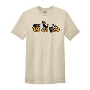 Halloween Cats Shirt, Pumpkins Halloween Shirt, Сute Cat Shirt, Halloween Cat Shirt, Black Cat Shirt, Cat Lover Shirt, Cat Shirt, Funny Cat