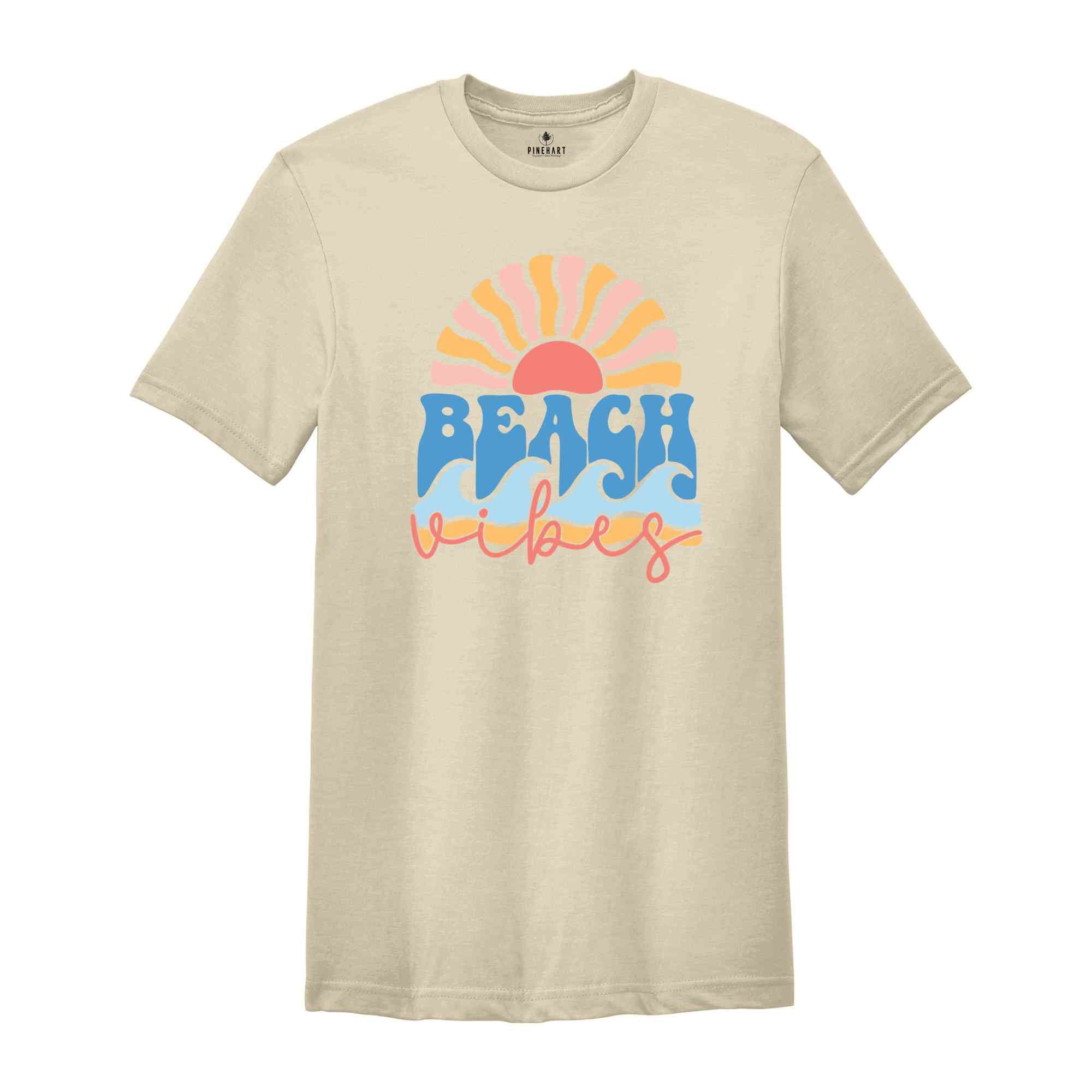 Beach Vibes Shirt, Summer Vibes Shirt, Beach Shirt, Tropical Sunset Shirt, Retro Summer Shirt, Boho Beach Vibes Shirt, Sunset Shirt