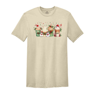 Snowman Christmas Coffee Shirt, Christmas Coffee Shirt, Women Holiday Shirt, Xmas Tee, Coffee Lover Gift, Latte Drink Shirt