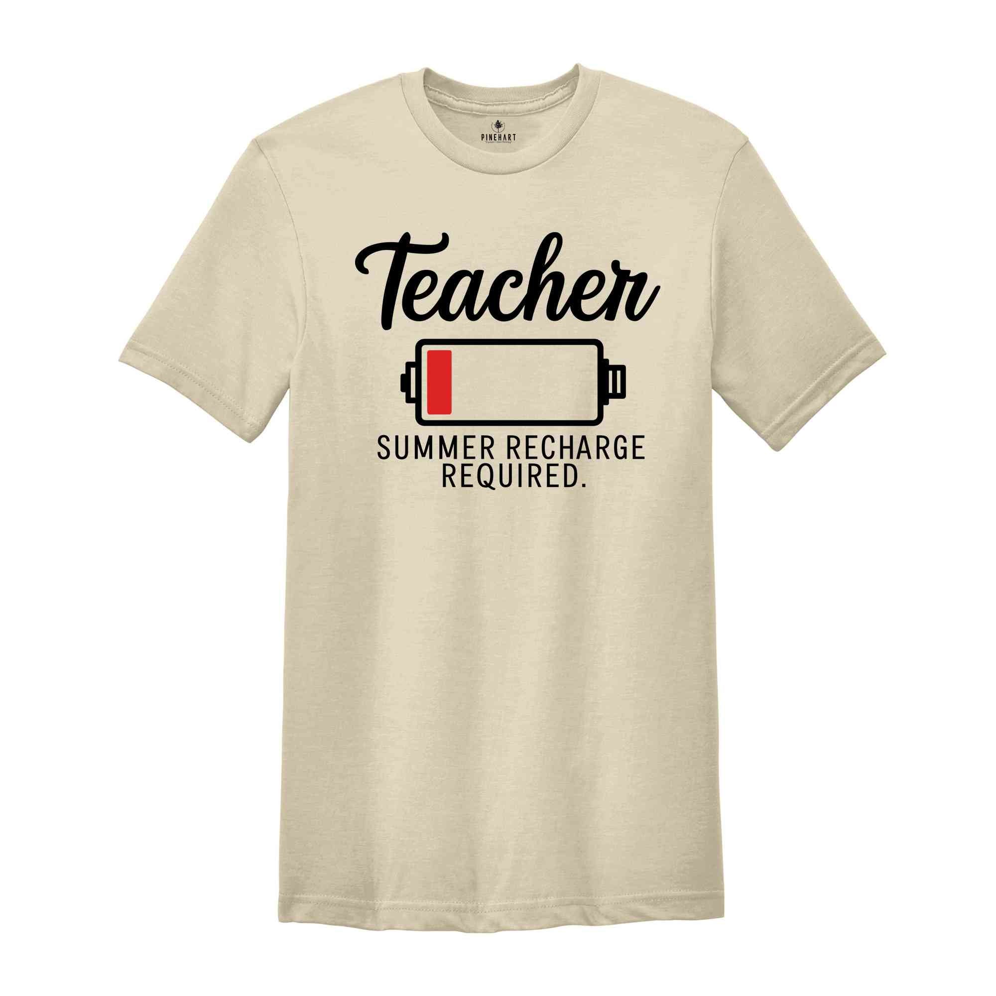 Teacher Summer Recharge Required Shirt, Teacher Vacation Shirt. Teacher Gifts, Gift For Teacher, Teacher Shirt, Vacation Shirt