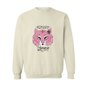 Tiger Sweater, Trendy Sweater, Pink Tiger, Resistance Tiger Sweatshirt, Strong Tiger Sweater, Strong and Resistant Qualities