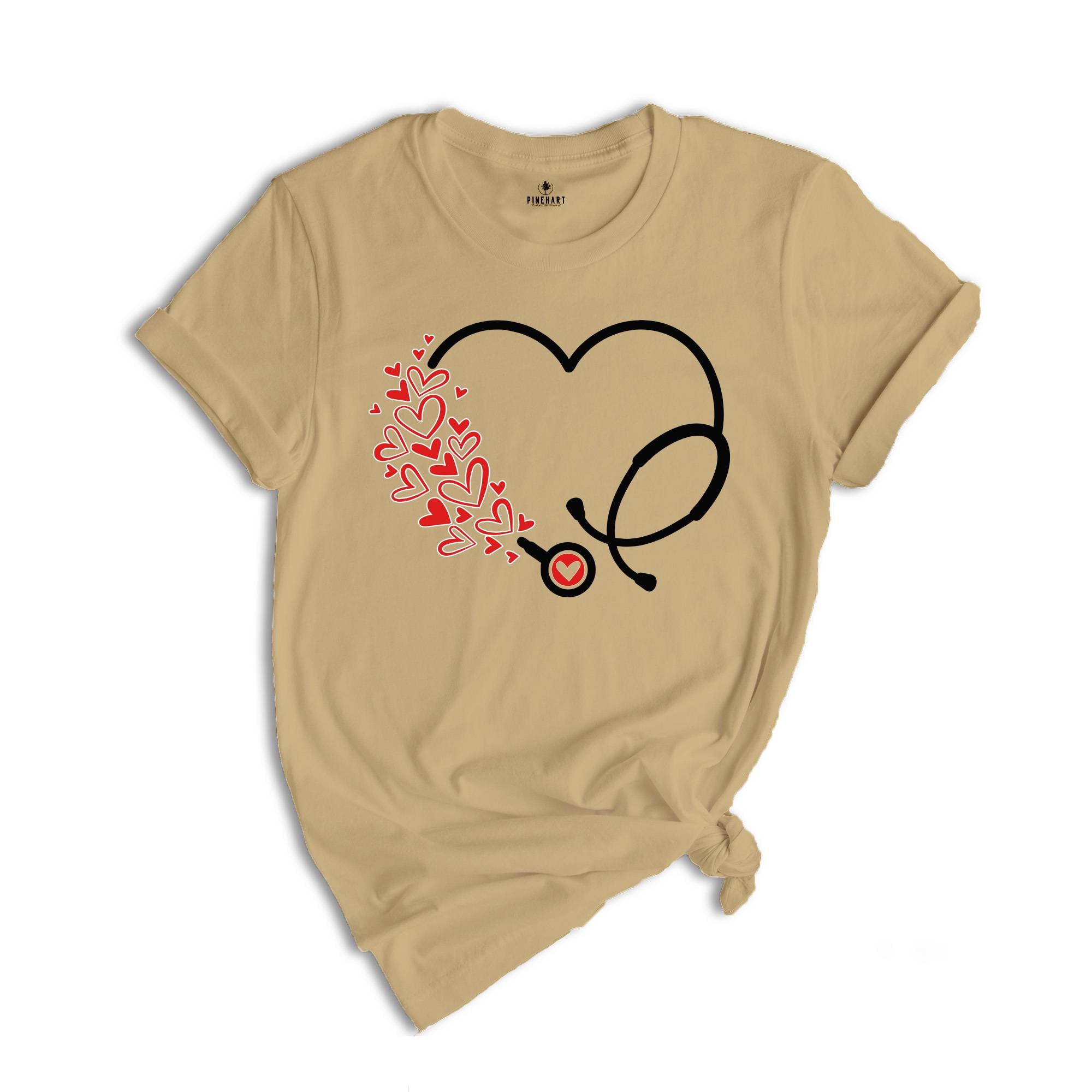 Valentine's Day Stethoscope Shirt, Valentine Nurse Tee, Valentine Doctor Tshirt, Heart Stethoscope, Valentine Day Nurse Gift