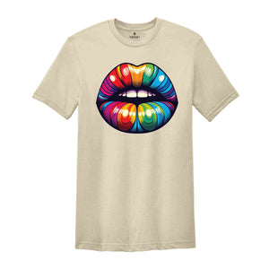 Rainbow Lips Shirt, LGBT Lips Shirt,Rainbow Shirt,LGBT Shirt,Lips Tshirt,Pride Shirt,Equality Shirts, Pride Month Tee