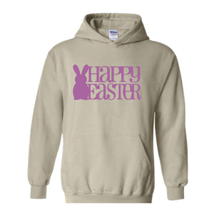 Happy Easter Hoodie, Rabbit Hoodie, Easter Sweater, Spring Hoodie, Easter Gift, Happy Rabbit Hoodie