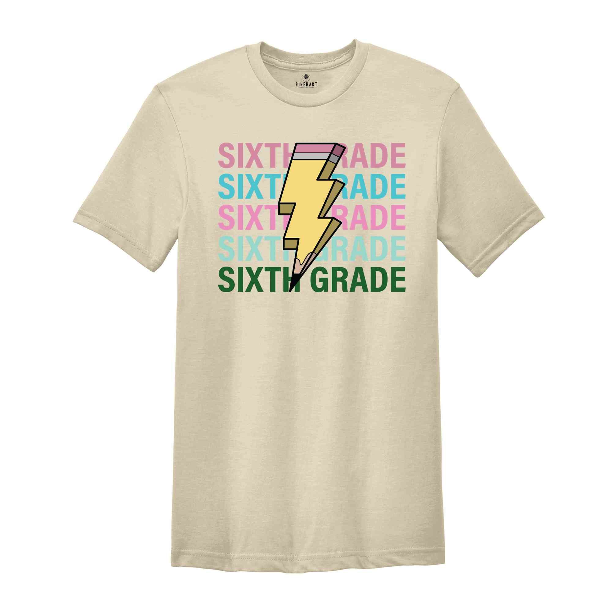 Sixth Grade Pencil Shirt, Pencil Bolt Shirt, Retro Shirt, Back To School Shirt, School Shirt, Teacher Shirt, Pencil Shirt, Teacher Gift