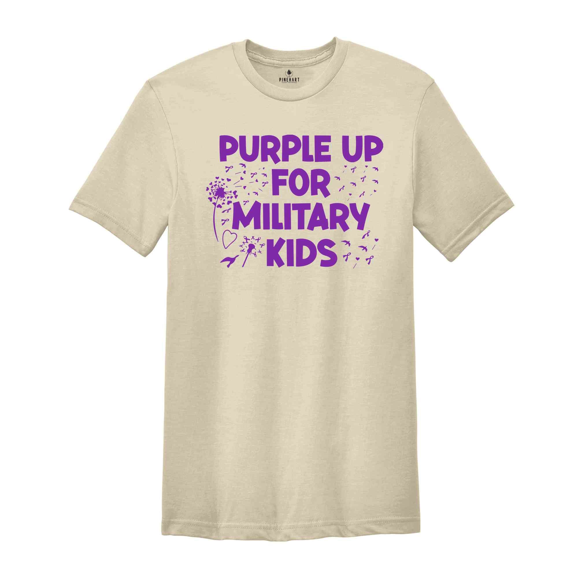 Purple Up for Military Kids Crewneck Sweatshirt, Military Child Month Awareness Shirt, Military Gifts for Kids, Military Kids Cotton Shirt