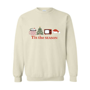 Tis the Season Sweatshirt, Christmas Hoodie, Cute Christmas Hoodie, Christmas Coffee Hoodie, Funny Christmas Hoodie, Christmas Tree Hoodie