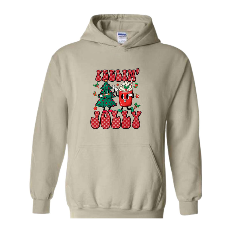 Feelin' Jolly Hoodie, Cute Christmas Hoodie, Christmas Party Outfit, Christmas Crewneck Hoodie, Holiday Hoodie, Christmas Gift