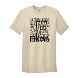 Team Mascot T-Shirt, Falcons Team Shirt, Falcons Team Spirit Tee, Falcons Fan Gift, Falcons School Shirt, Falcons School Spirit