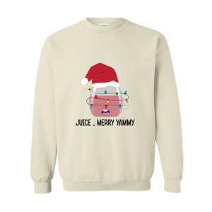 Christmas Party Sweatshirt, Womens Wine Glasses T-Shirt, Christmas Funny Sweater, juice Lover Xmas Sweater, Christmas Gift