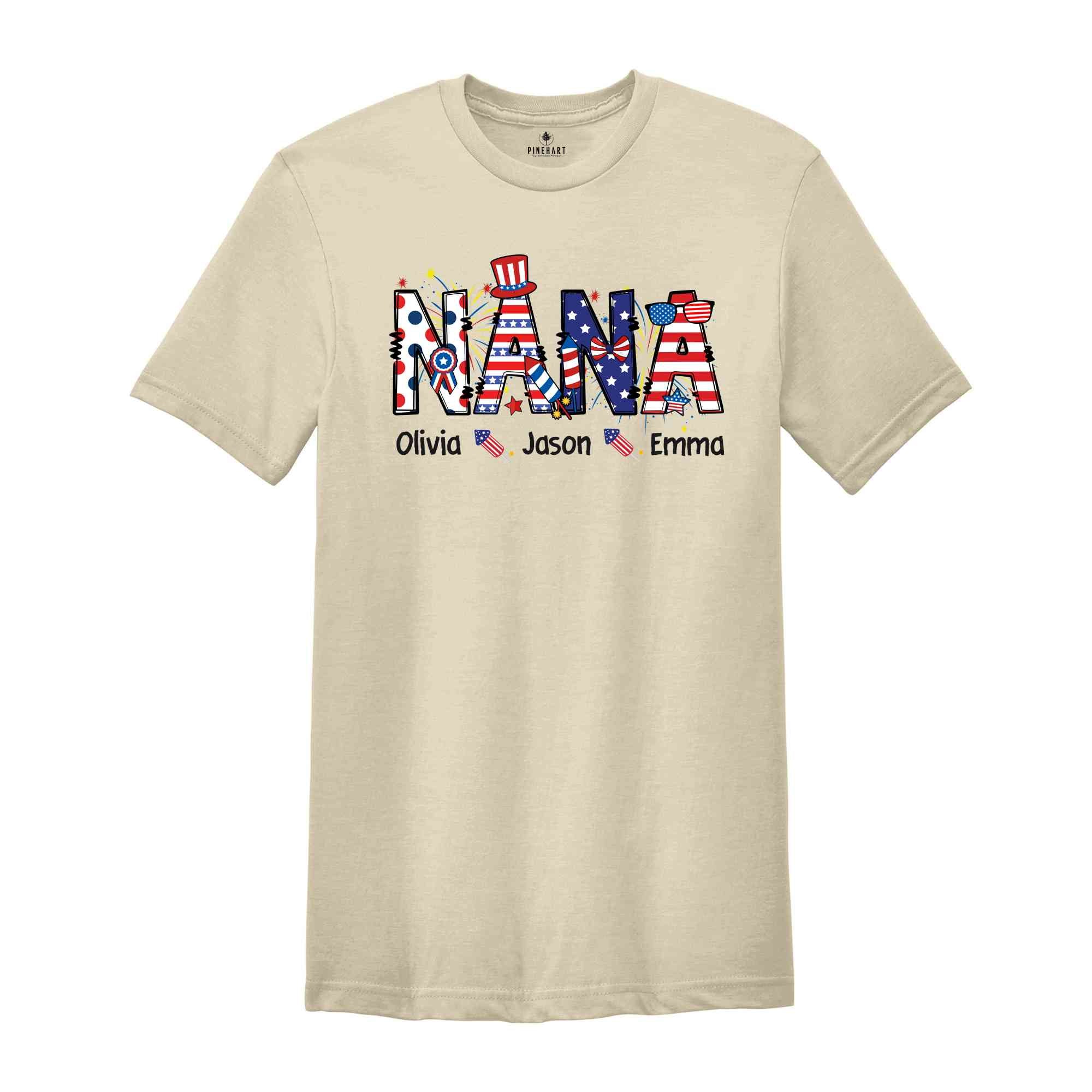 Custom Nana Shirt, Independence Day Shirt, Custom 4th Of July Shirt, Republican Shirt, Custom Names, Gift For Nana, Personalized Nana Shirt