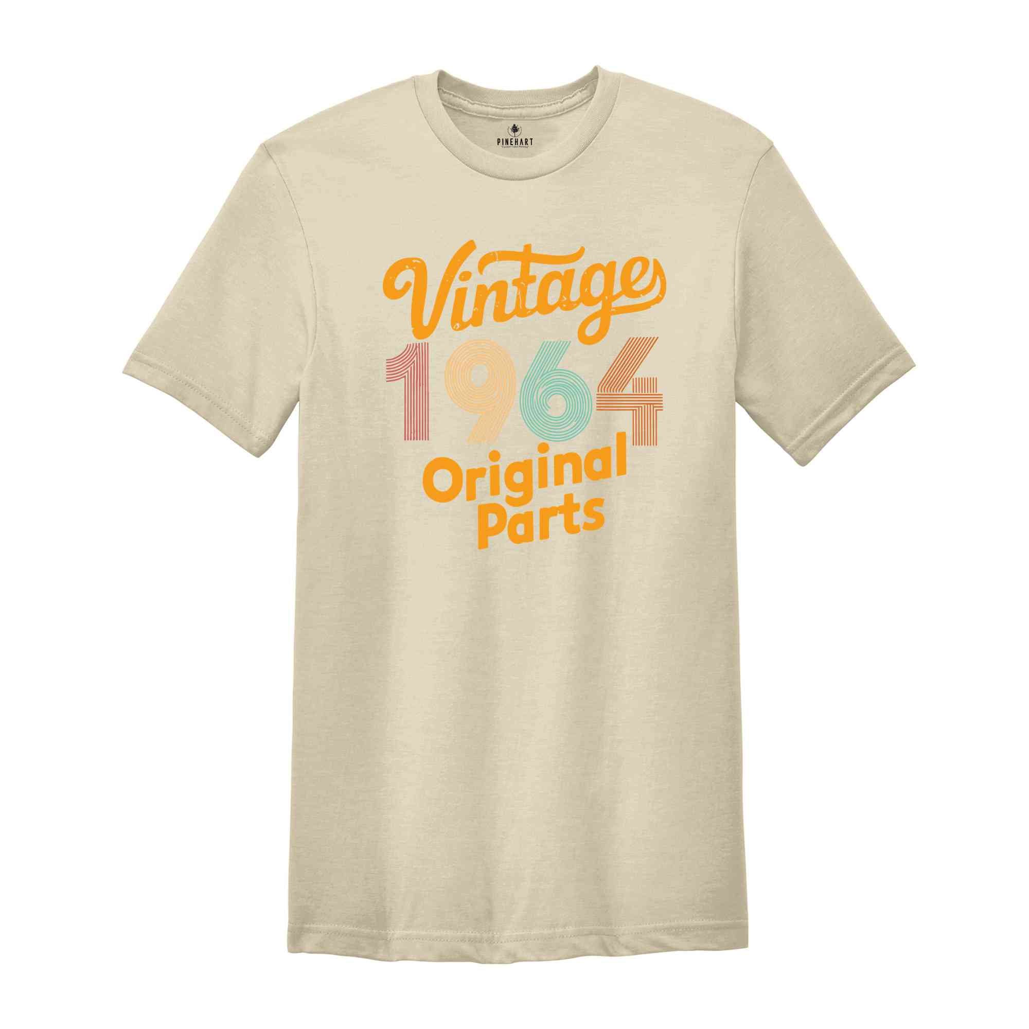 Vintage 1964 Original Parts Shirt, Birthday T Shirt, 1964 Shirt, 60th Birthday Shirt, 60s Retro Shirt