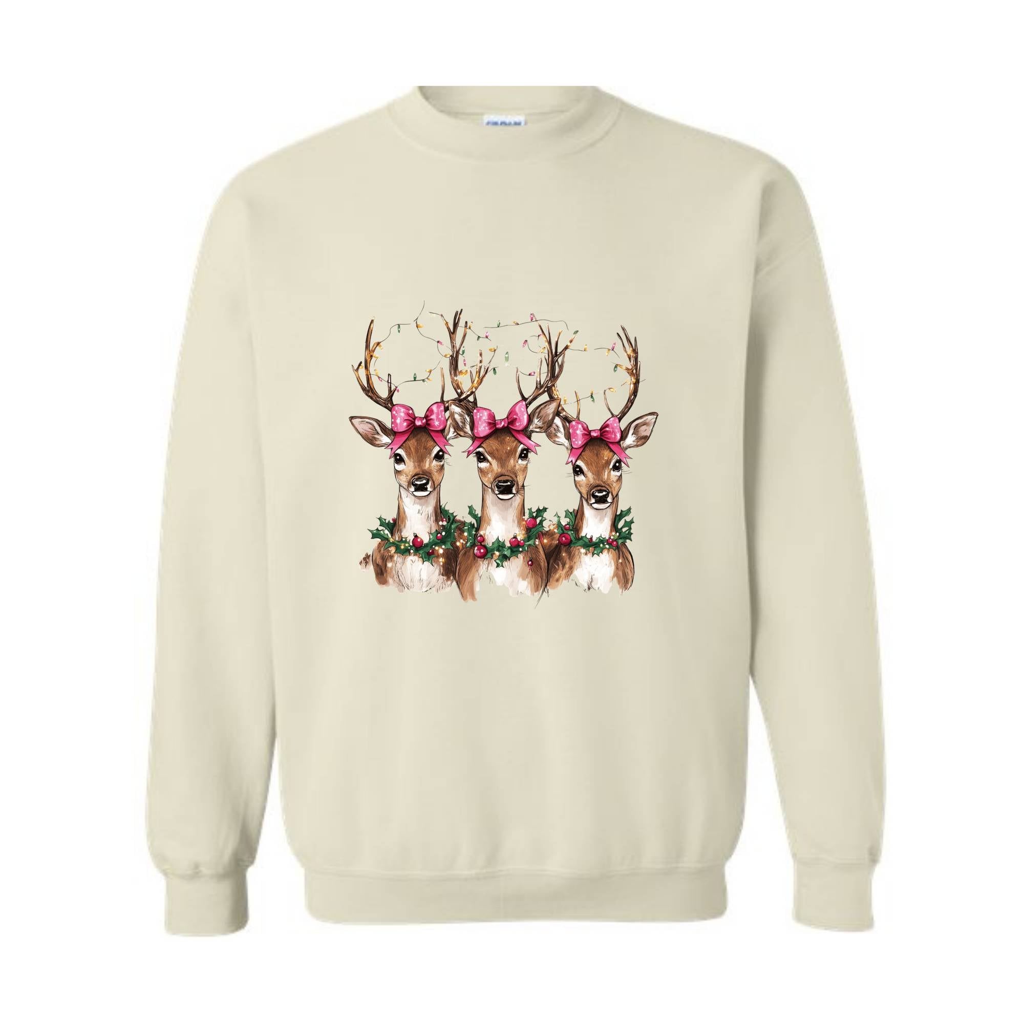 Reindeer Christmas Sweatshirt, Womens Christmas Sweater, Retro Christmas Shirt, Holiday Sweaters, Christmas Gifts, New Year Shirt