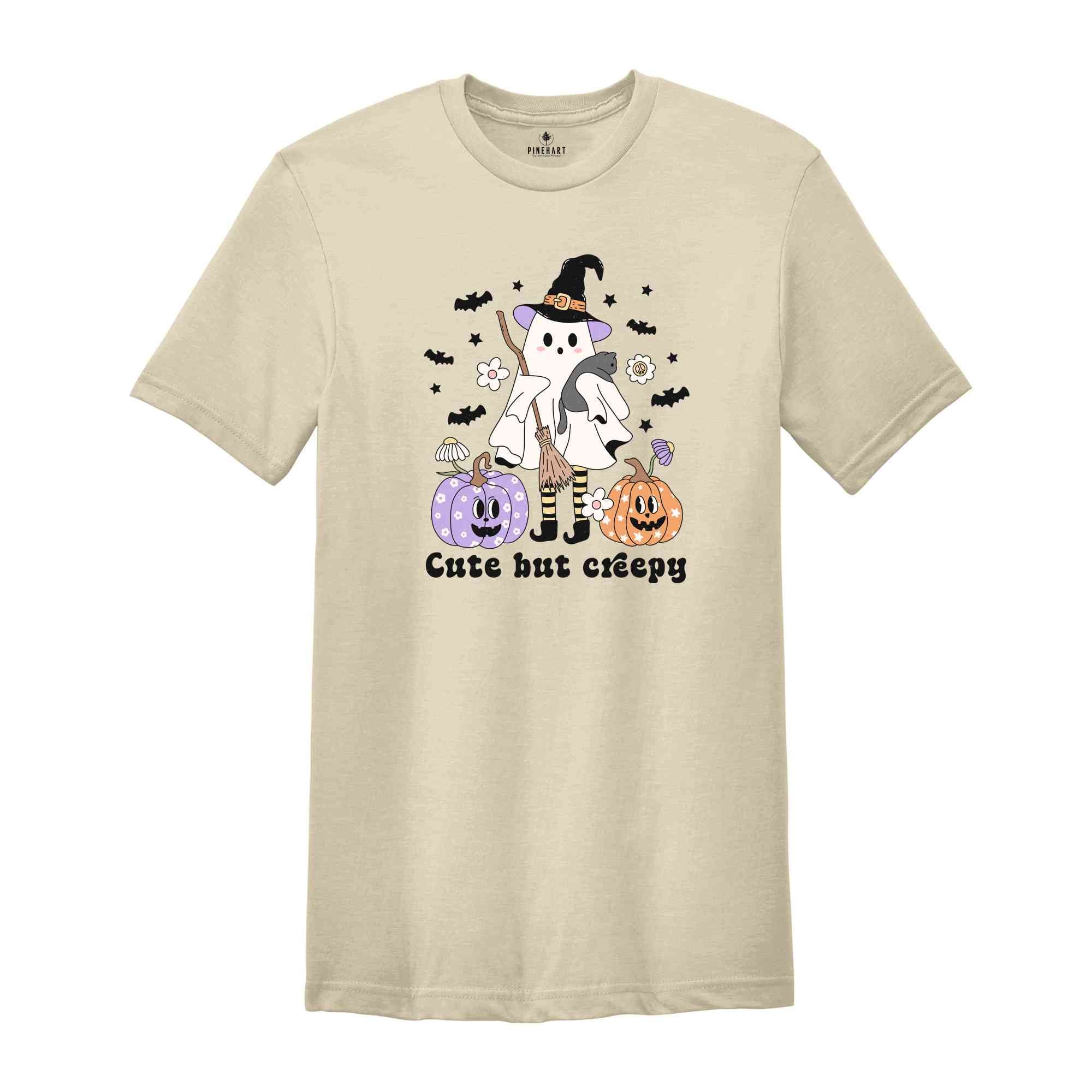 Cute But Creepy Ghost Shirt, Retro Halloween Tee, Boo Halloween Spooky T-Shirt, Creepy Halloween Shirt, Funny Halloween Gift