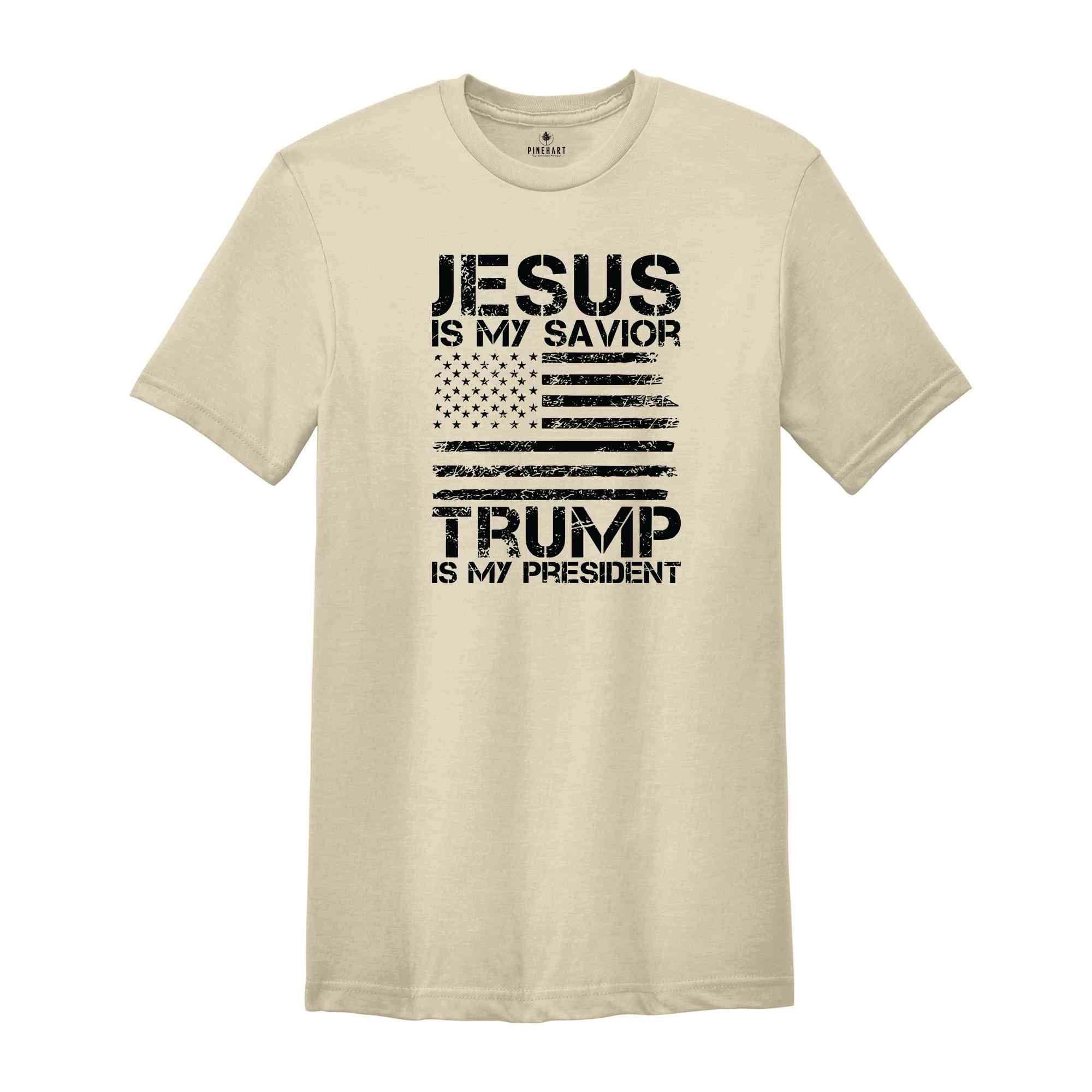 Jesus is My Savior Trump is My President T-Shirt, Trump 2024 Tee, Campaign Shirt, Religious Political Gifts, Usa Elections Shirt