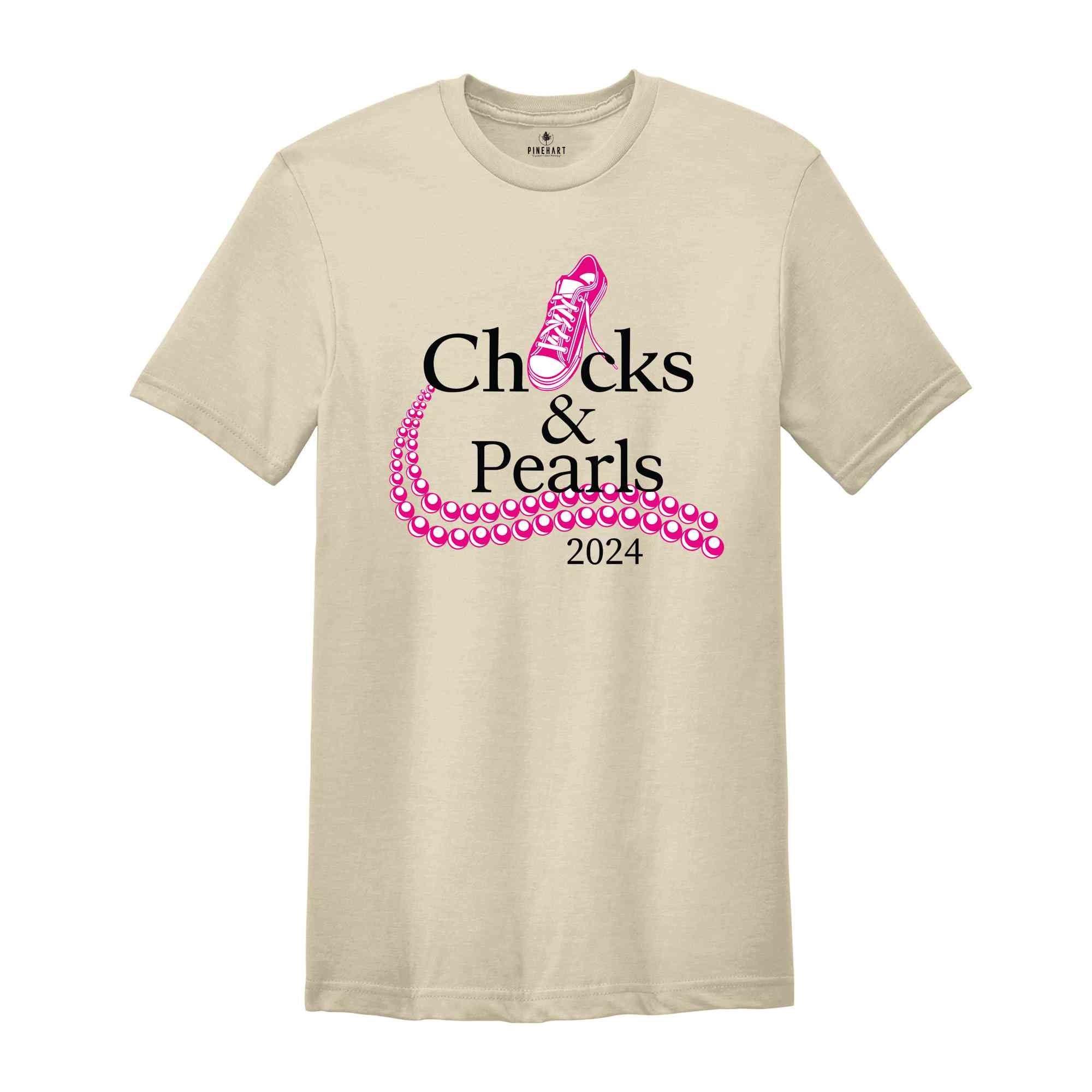 Chucks & Pearls 2024 Election T-Shirt, Kamala Harris Tee, Kamala Harris President 2024 Shirt, Usa Elections Gifts