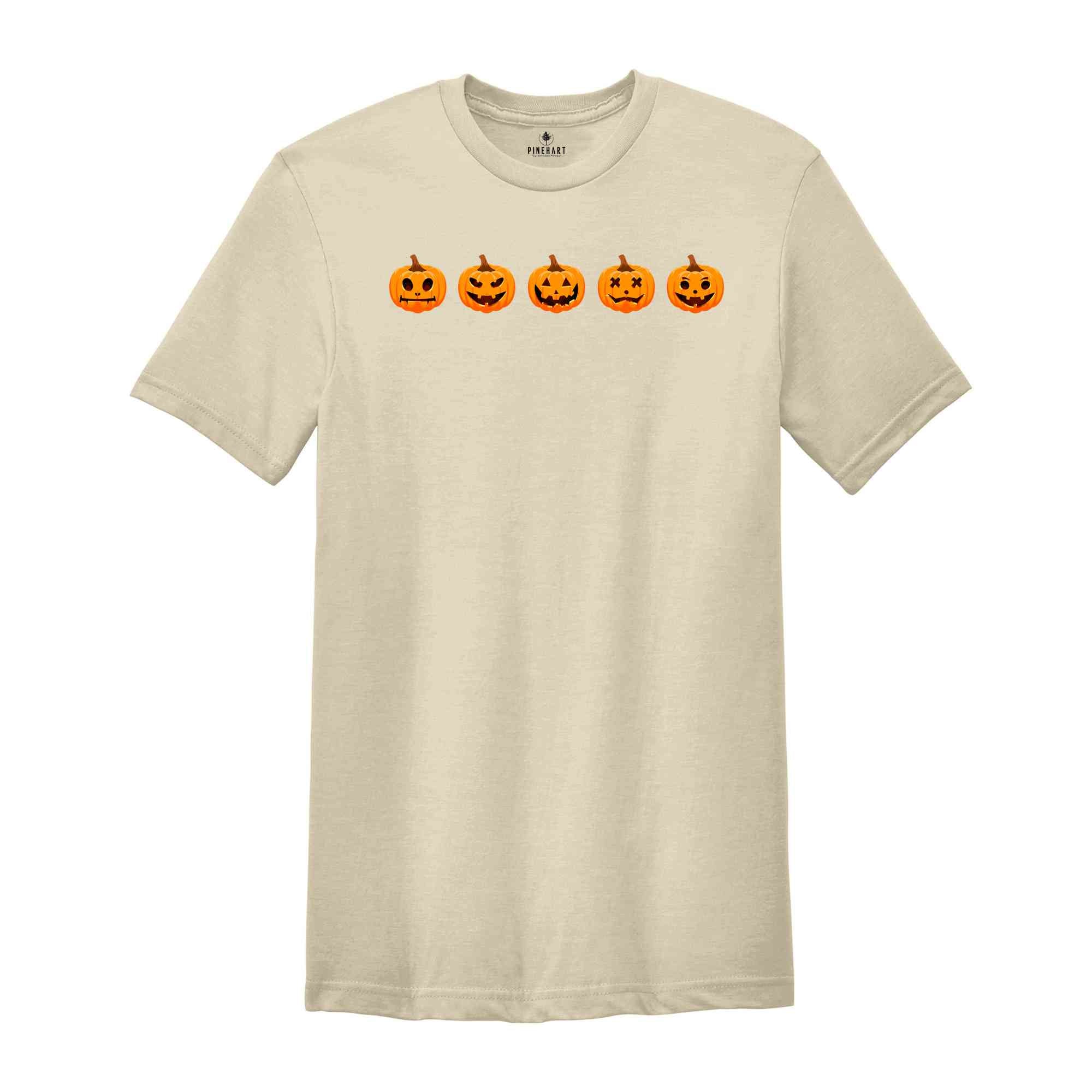 Pumpkin Shirt, Halloween T-shirt, Ghost Shirt, Spooky Season Shirt, Pumpkin Faces T-shirt, Halloween Gift