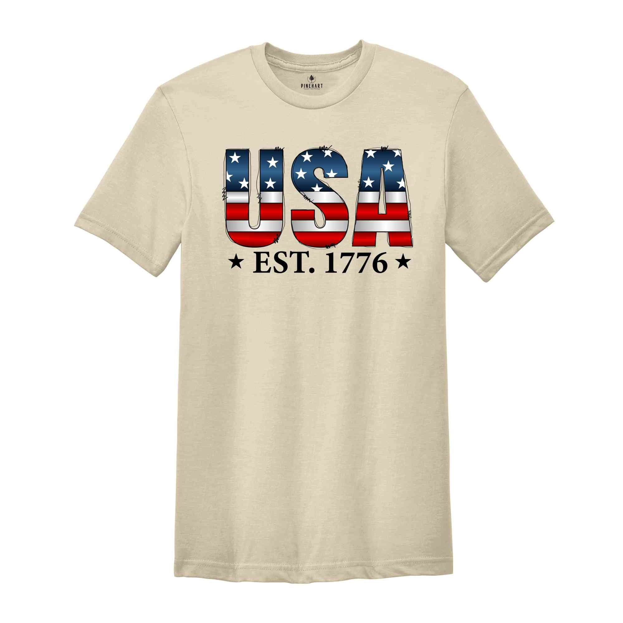 Usa Est.1776 Shirt, Patriotic Shirt, Independence Day Shirt, 4th Of July Shirt, Retro America Shirt, America Lover Tee